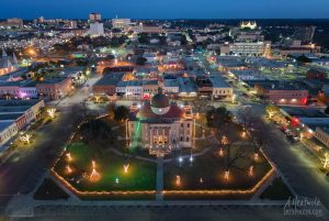 Christmas time on The Square in downtown San Marcos.