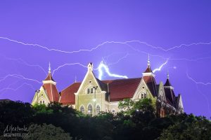 Lightning strike at Old Main