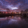 A beautiful winter sunset on the San Marcos River.